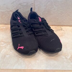Puma Black Sneakers with Pink Details